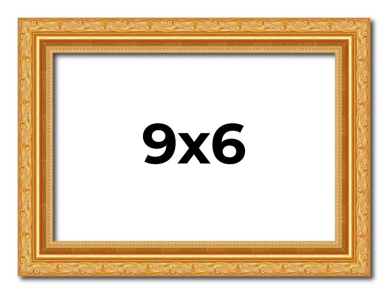 9x6 Solid Wood Antique Picture Frame with UV-Resistant Acrylic & Acid-Free Backing, Available in 4 Finishes: Bronze, Gold, Silver, and Gold with Black